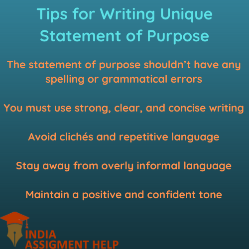 Tips for writing unique statement of purpose